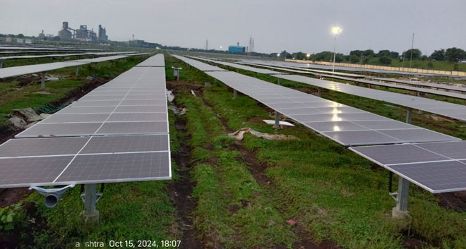 Jindal Steel & Power Ltd solar plant at Shirpur Dhule, Maharashtra, built with Saatvik 570/575 Wp Mono PERC modules