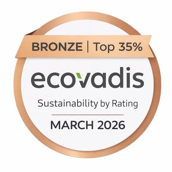 EcoVadis Bronze — Top 35% sustainability rating medal, March 2026